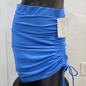 Blue Brazilian Skirt - miniskirt bikini coverup